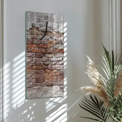 Verticale moderne glazen wandklok Baksteen