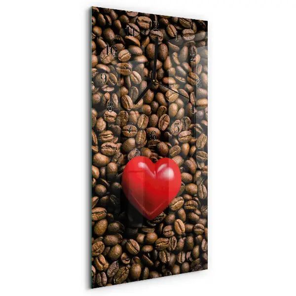 Decoratieve glazen klok verticaal Koffiebonen