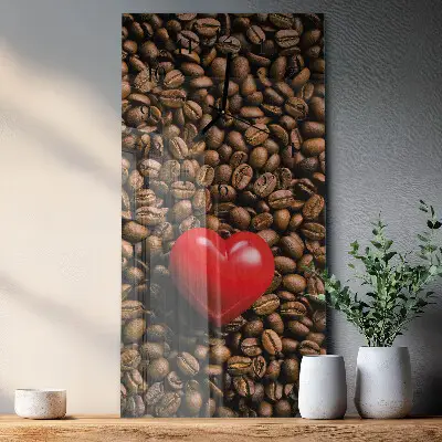 Decoratieve glazen klok verticaal Koffiebonen