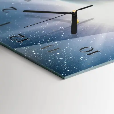 Verticale rechthoekige glazen wandklok Het universum van de aarde