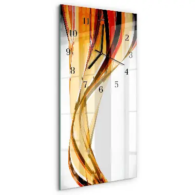 Verticale moderne glazen wandklok Abstractie