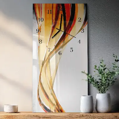 Verticale moderne glazen wandklok Abstractie