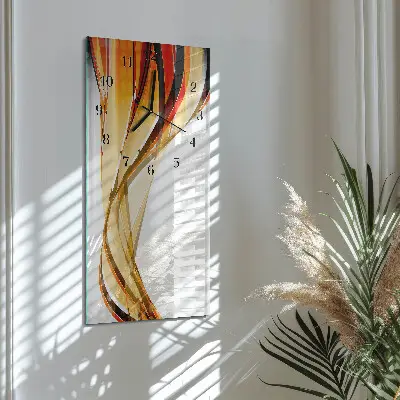 Verticale moderne glazen wandklok Abstractie