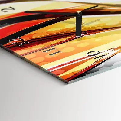 Verticale moderne glazen wandklok Abstractie