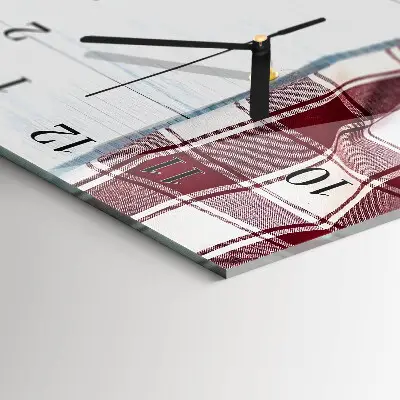 Verticale rechthoekige glazen wandklok Tafelkleed