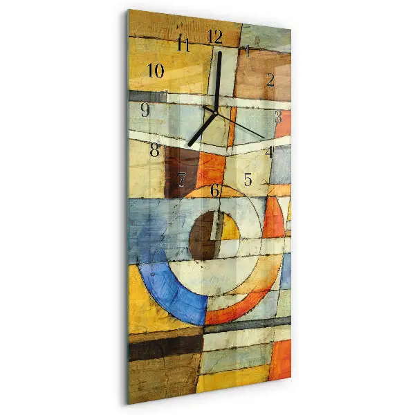 Verticale moderne glazen wandklok Patroon