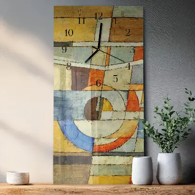 Verticale moderne glazen wandklok Patroon