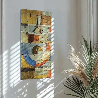 Verticale moderne glazen wandklok Patroon