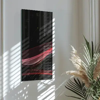 Verticale rechthoekige glazen wandklok Abstractie