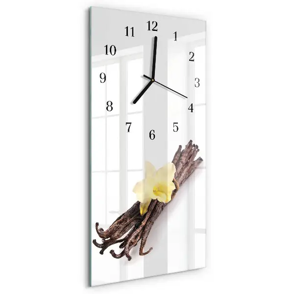 Verticale moderne glazen wandklok Vanille