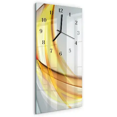 Verticale rechthoekige glazen wandklok Abstractie
