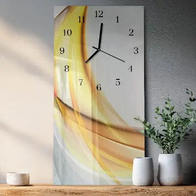 Verticale rechthoekige glazen wandklok Abstractie