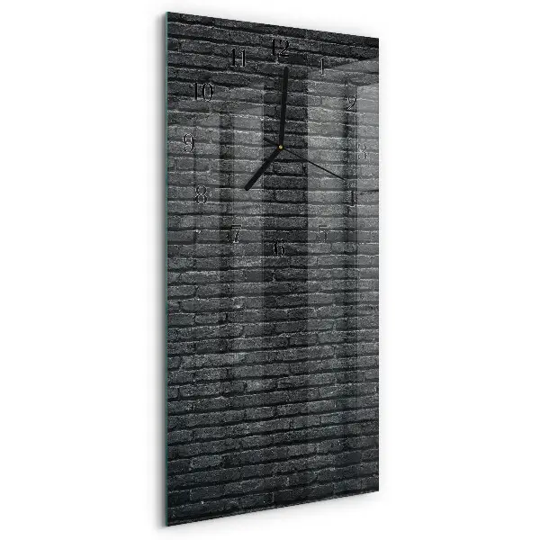 Verticale moderne glazen wandklok Klinker