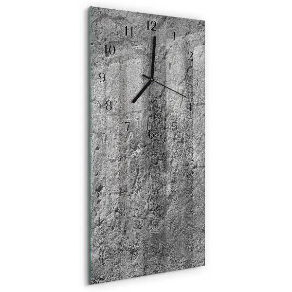 Verticale rechthoekige glazen wandklok Betonnen muur