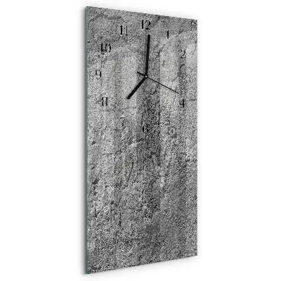 Verticale rechthoekige glazen wandklok Betonnen muur