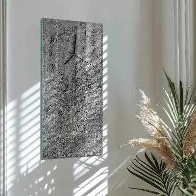 Verticale rechthoekige glazen wandklok Betonnen muur