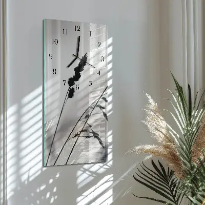 Verticale rechthoekige glazen wandklok Korrel