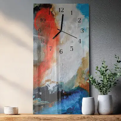 Verticale moderne glazen wandklok Chaos
