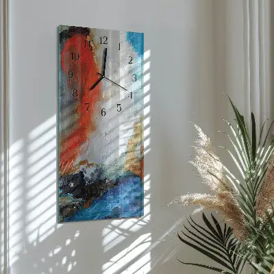 Verticale moderne glazen wandklok Chaos