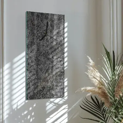 Verticale rechthoekige glazen wandklok Grafiet
