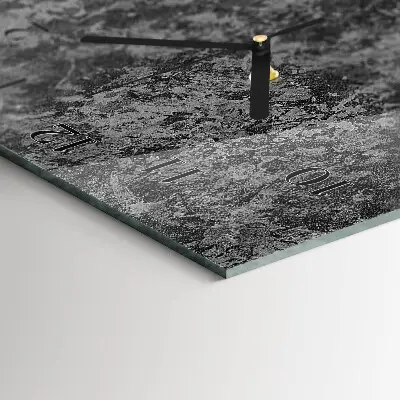 Verticale rechthoekige glazen wandklok Grafiet