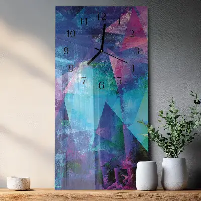 Verticale moderne glazen wandklok Patroon