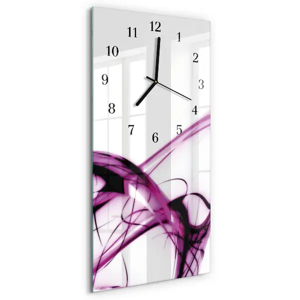 Verticale rechthoekige glazen wandklok Abstractie