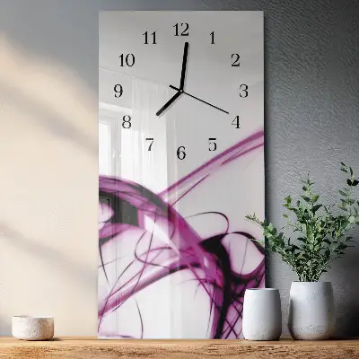 Verticale rechthoekige glazen wandklok Abstractie