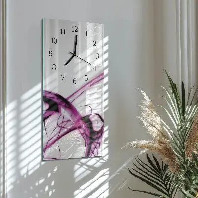 Verticale rechthoekige glazen wandklok Abstractie