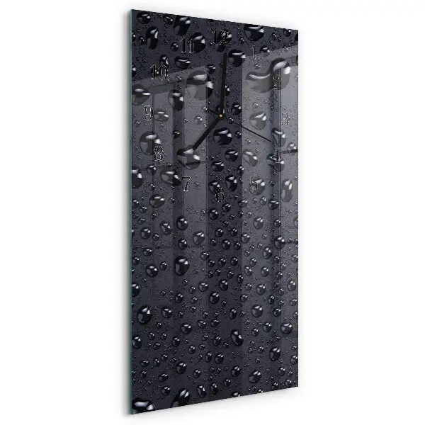 Verticale moderne glazen wandklok Druppels
