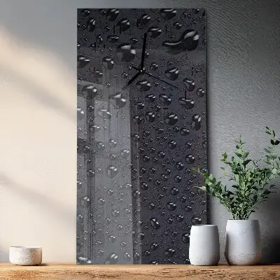 Verticale moderne glazen wandklok Druppels