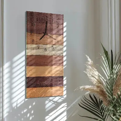 Verticale moderne glazen wandklok Strepen