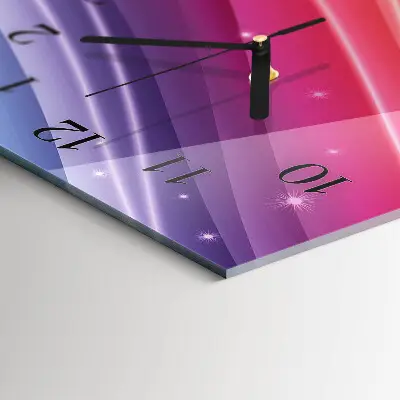 Verticale rechthoekige glazen wandklok Regenboog