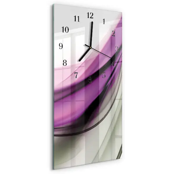 Verticale moderne glazen wandklok Abstractie