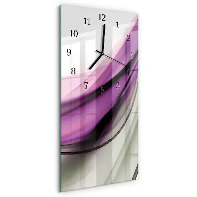 Verticale moderne glazen wandklok Abstractie