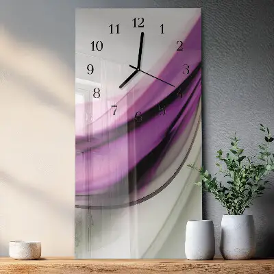 Verticale moderne glazen wandklok Abstractie