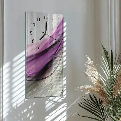 Verticale moderne glazen wandklok Abstractie