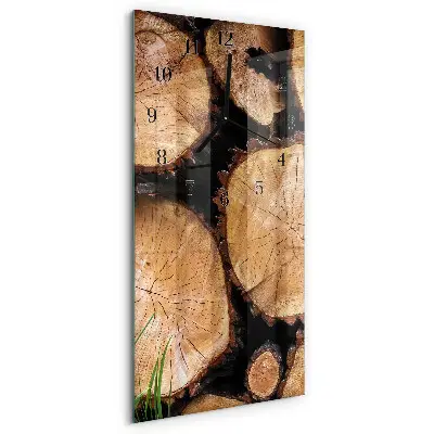 Decoratieve glazen klok verticaal Houtnerf