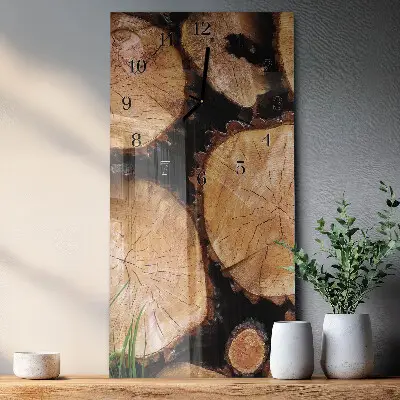 Decoratieve glazen klok verticaal Houtnerf