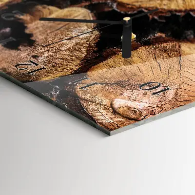 Decoratieve glazen klok verticaal Houtnerf