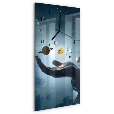 Decoratieve glazen klok verticaal De Hand van de Planeet