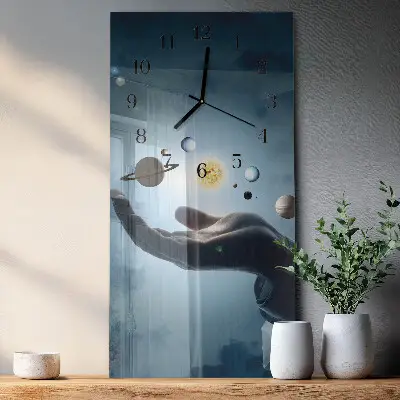 Decoratieve glazen klok verticaal De Hand van de Planeet