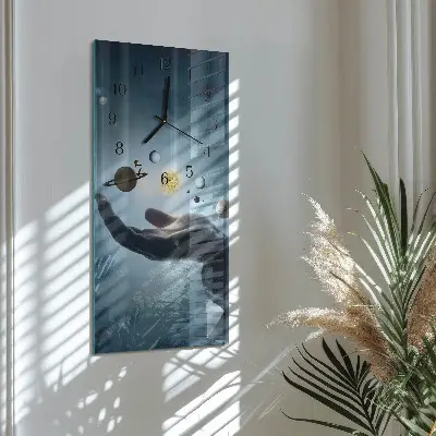 Decoratieve glazen klok verticaal De Hand van de Planeet