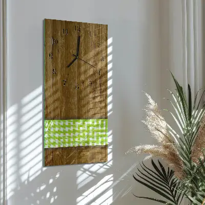 Rechthoekige glas klok verticaal Houten tafel