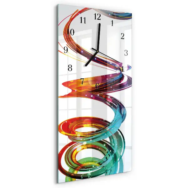 Verticale moderne glazen wandklok Spiraal