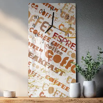 Glazen klok verticaal Koffie