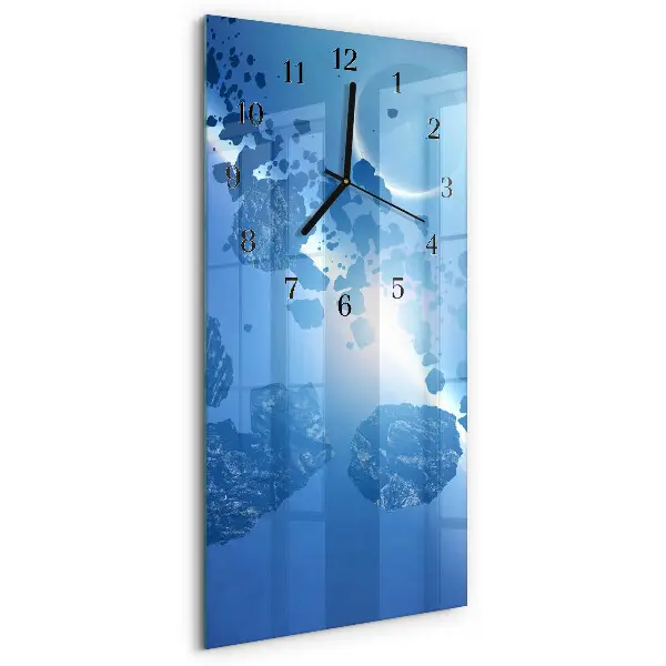Verticale moderne glazen wandklok Hemelse stenen