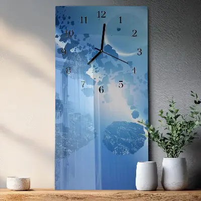 Verticale moderne glazen wandklok Hemelse stenen