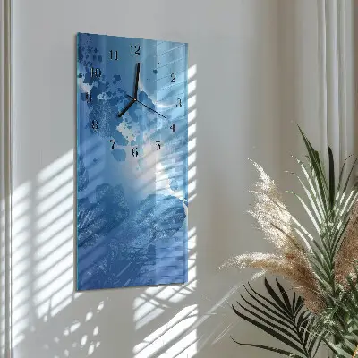Verticale moderne glazen wandklok Hemelse stenen