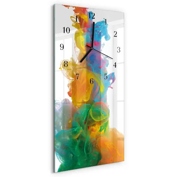 Verticale rechthoekige glazen wandklok Patroon